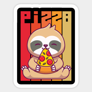 sloth eating pizza Sticker